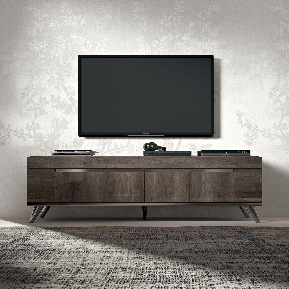 Product photograph of Status Medea Day Vintage Oak Italian Tv Unit 204cm With Storage For Television Upto 80inch Plasma from Choice Furniture Superstore.